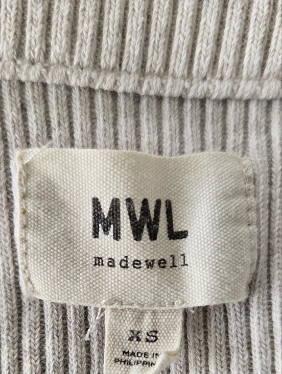 Madewell Ribbed Sleeveless Knit Tank - Light Beige - Picture 5 of 6